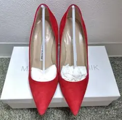 MANOLO BLAHNIK 赤 スエード ハイヒール