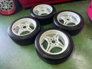 DEEPSRACING★SSRスピードスター 15インチ 7J +42 PCD100/114.3 8Hマルチ 未使用タイヤ付き 195/50R15★検)EF8 EF9 EG6 EK4 シビック