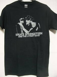 即決★新品ロックＴシャツ★ブルース・スプリングスティーン★BRUCE SPRINGSTEEN AND THE E STREET BAND★黒×グレー★S/M/L/XLサイズ対応