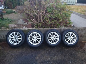 【手渡し対応】175/65R15ブリジストン アルミホイール& スタッドレスタイヤセット 【希少】ストーレートナット対応品 アクア等 PCD114