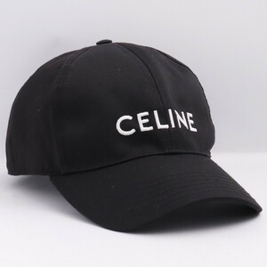 CELINE ベースボールキャップ コットン Lサイズ ブラック 2AUS9242N セリーヌ ロゴ 帽子 cap