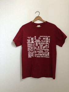 ギルダン　GILDAN Tシャツ赤　FU○K THE WORLD Tee Mサイズ