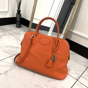 22913 HERMES　エルメス　ボリード35　トリヨンクレマンス　オレンジ