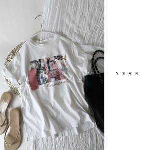 イヤー YEAR☆洗える 綿100% フォトプリントTシャツ フリーサイズ 日本製☆A-O 3256