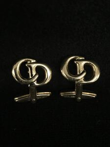 D465★ChristianDior クリスチャンディオール CDロゴ カフスボタン ゴールドカラー アクセサリー ビジネス 紳士 