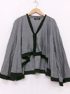 Zucca ズッカ 千鳥格子カーディガンブラック 綿100% M ZU21JO942 カーディガン　?衫　Cardigan