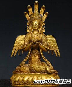 特別企画99円～旧蔵 仏像 清代 銅製琉金 竜樹菩薩 仏教古美術 供養品 極細工 時代物 古置物 中国古美術 唐物