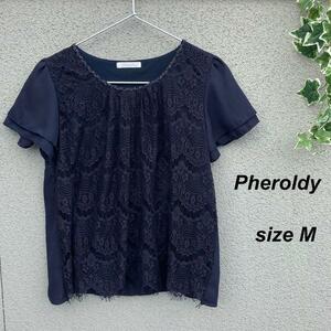 Pheroldy【M】レース トップス 黒