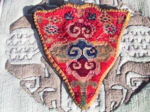 レア Old Tibetan Horse-head adornment チベット thongkheb ナムチュワンデン 絨毯 carpet TIBET