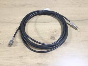 BNC RCA 変換ケーブル 5m 1本　同軸ケーブル ３C-2V BNCオス　RCAオス　映像ケーブル　音声　中古品　cor060802