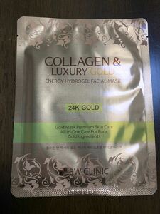 3W CLINIC スリーダブルクリニック COLLAGEN&LUXURY GOLD ENERGY 30g コラーゲン ラグジュアリー ゴールド フェイスマスク 韓国 24K パック