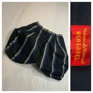 Vivienne Westwood RED LABEL ヴィヴィアンウエストウッド　インコントロ　日本製　麻綿　バルーンショーツ　キュロットパンツ　黒　M 約75