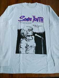 SONIC YOUTH 長袖Tシャツ Echo 白M ソニックユース ロンT / Pixies Mudhoney Nirvana Smashing Pumpkins Lydia Lunch L7