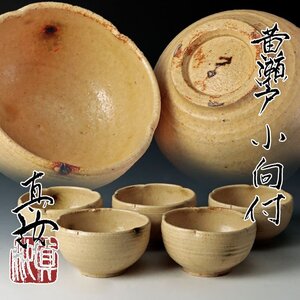 【古美味】大倉真汝 黄瀬戸小向付 五客 茶道具 保証品 ZrA2