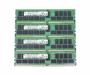 ◇SK hynix 32GBx4枚セット128GB分 PC4-2400T-R DDR4 Registered ECC 2Rx4 動作確認済 ハイエンドワークステーション/サーバー対応