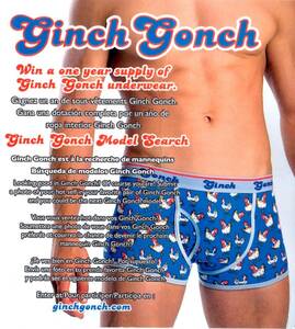 “Ginch Gonch Cook A Doodle Blue Sport Brief サイズUS-XS”。