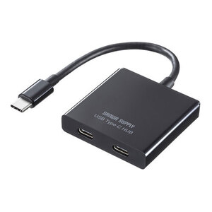 サンワサプライ USB Type-C ハブ(3ポート) Type-C×2 PD専用ポート×1 USB-3TCP12BK /l