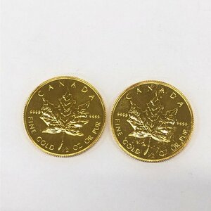 K24IG　カナダ　メイプルリーフ金貨　1/2oz　1988　2枚まとめ　総重量31.0g【CEAT6035】