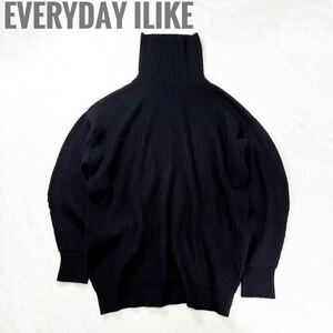 Deuxieme Classe ドゥーズィエムクラス EVERYDAY I LIKE. エブリデイアイライク アゼ LONG ニット タートルネック ウールカシミヤ 黒