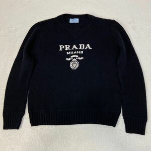 20AW ☆極美品☆ PRADA プラダ　クールネック　ウール×カシミヤ　ニット　セーター　長袖　ブラック　黒　Mサイズ　レディース