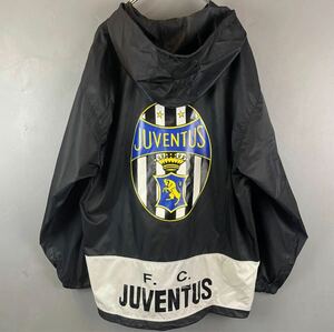 希少 レア 90s Vintage Kappa Sport FC JUVENTUS カッパ ユベントス プルオーバージャケット ナイロンジャケット ブラック ヴィンテージ L