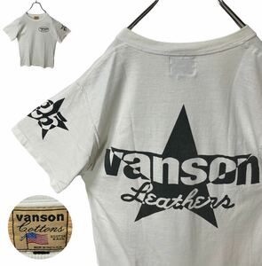 グッドデザイン！USA製 VANSONバンソン 両面プリント でかロゴTシャツ