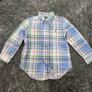 ラルフローレン　子供用ノバチェック襟付きシャツ　ロングシャツ　ボタン　115cm 110～120cm　Polo Ralph Lauren Childrenswear