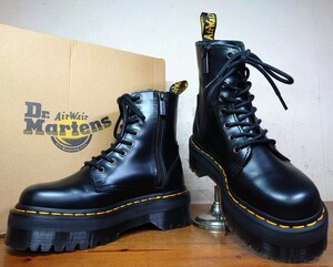 【試し履き程度/送料無料】Dr.Martens/ドクターマーチン JADON 厚底 サイドジップ 8ホールブーツ UK3 22cm相応 ブラック 黒/クレイジーボム