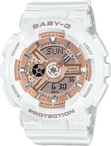 カシオ CASIO 腕時計 BABY-G　BA-110X-7A1JF　アナログ　デジタル　ホワイト　ピンクゴールド