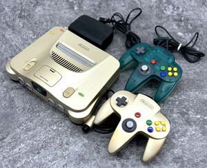 通電OK■任天堂 NINTENDO 64 ニンテンドー64 ゴールド 本体 NUS-001 ゲーム機 コントローラー■兵庫県姫路市から H 24-1085