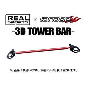 送料無料 リアルスポーツ×タナベ 3Dストラットタワーバー (フロント) デリカD5 CV5W　RRCV5WSTB-F