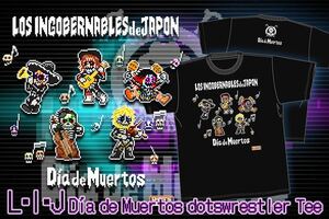 新日本プロレス L・I・J 死者の日「dotswrestler」Tシャツ 内藤哲也 鷹木信悟 高橋ヒロム SANADA BUSHI ティタン 辻陽太 メキシコ ルチャ