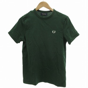 フレッドペリー FRED PERRY Tシャツ カットソー 半袖 ロゴ刺繍 S 緑 グリーン M3519 /JS メンズ