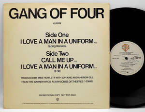 ★良盤 US ORIG PROMO ONLY 12inch★GANG OF FOUR/I Love A Man In A Uniform 1982年 ラジオ局向けプロモ盤 POST PUNK Songs Of The Free