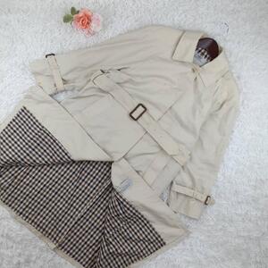 美品◎アクアスキュータム Aquascutum トレンチコート 裏地チェック