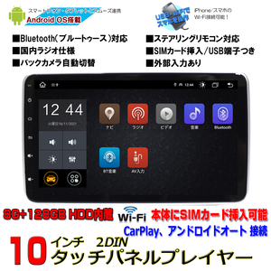 車載10.1インチカーナビAndroid10 2DIN 最強８Ｇ＋１２８Ｇ　simカード可能　「AG12]