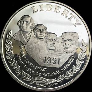 【アメリカ大型銀貨】(1991年銘 26.7g 直径38mm プルーフ)