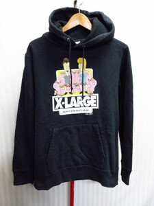 X-LARGE エクストララージ×ビーバス＆バットヘッド　パーカー メンズM 黒 スウェットパーカー フーディージャケット ジャージ コラボ11122