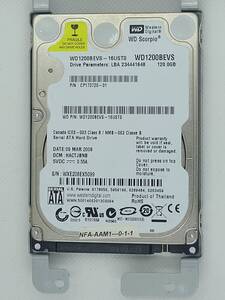 Weatern Digital SATA HDD 120GB　/ 2.5インチ 内蔵HDD (中古品)送料無料