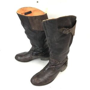 ディーゼル/DIESEL★レザーロングブーツ【38/23.5-24.0/茶/BROWN】ウエスタン/エンジニア/ワーク/Shoes◆WB102-10