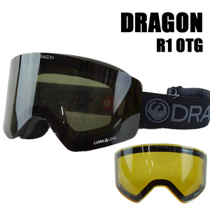 ドラゴン スノボ ゴーグル DRAGON R1 OTG BLACK OUT BONUS LUMALENS DARK SMOKE AMBER SNOW GOGGLE AF 22-23 ボーナスレンズ付き