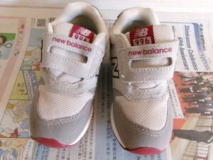 ZA30★【美品】ニューバランス スニーカー 996 ベージュ×エンジ系 15cm New Balance