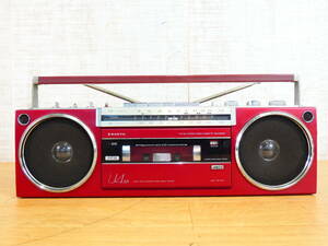 SANYO サンヨー MR-U4SX ラジカセ FM/AM STEREO RADIO CASSETTE RECORDER レッド 赤 当時物 ※通電OK ジャンク＠80(8)