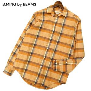 B:MING by BEAMS ビームス 通年 長袖 リラックスフィット★ チェック シャツ Sz.S　メンズ　C4T01501_2#C