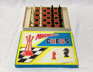 13662/レトロ玩具 MAGNETIC CHESS マグネット チェス チェス盤 ボードゲーム ヴィンテージ 当時物