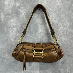 00s Y2K Japanese label fairygrunge archive Folli Follie leather handbag bronze color 