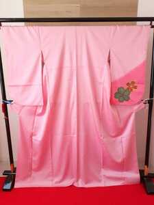 難あり【鋤76】 小振袖　花柄 卒業式 成人式 衣装　可愛い　ピンク　仕立て上がり　リメイク（210401）