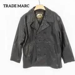 ⭐️極美品⭐️ TRADE MARC レザーピーコート　ラムレザー　羊革　ブラック