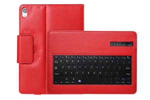 iPad Pro 11 レザーケース付き Bluetooth キーボード☆スタンド機能付き キーボード着脱可能手帳型レザーケース付き★レッド