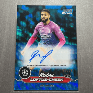 Ruben Loftus-Cheek Blue Wave Refractor Auto /75 2023/24 Topps Stadium Club Chrome UEFA ChampionsLeague Soccer Autograph 直筆サイン